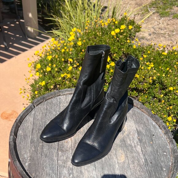 Zara Black Block Heeled Booties - Size 41 - 10 - Picture 9 of 12